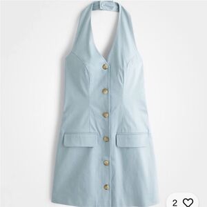 Abercrombie & Fitch The A&F Mara Halter Vest Mini Dress in Light Blue Size M